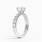 Ellora Half Coverage Diamond Ring Platinum Round Engagement Ring