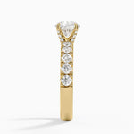 Ellora Half Coverage Diamond Ring Yellow Gold 18k Round Engagement Ring