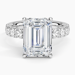 Ellora Half Coverage Diamond Ring Platinum Emerald Engagement Ring