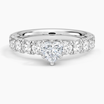 Ellora Half Coverage Diamond Ring Platinum Heart Engagement Ring