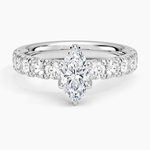 Ellora Half Coverage Diamond Ring Platinum Marquise Engagement Ring
