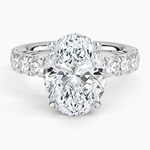 Ellora Half Coverage Diamond Ring Platinum Oval Engagement Ring