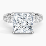 Ellora Half Coverage Diamond Ring Platinum Princess Engagement Ring