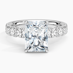 Ellora Half Coverage Diamond Ring Platinum Radiant Engagement Ring