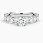 Ellora Half Coverage Diamond Ring Platinum Round Engagement Ring