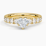 Ellora Half Coverage Diamond Ring Yellow Gold 18k Heart Engagement Ring