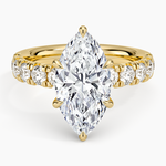 Ellora Half Coverage Diamond Ring Yellow Gold 18k Marquise Engagement Ring