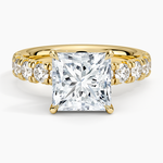Ellora Half Coverage Diamond Ring Yellow Gold 18k Princess Engagement Ring