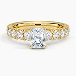 Ellora Half Coverage Diamond Ring Yellow Gold 18k Radiant Engagement Ring