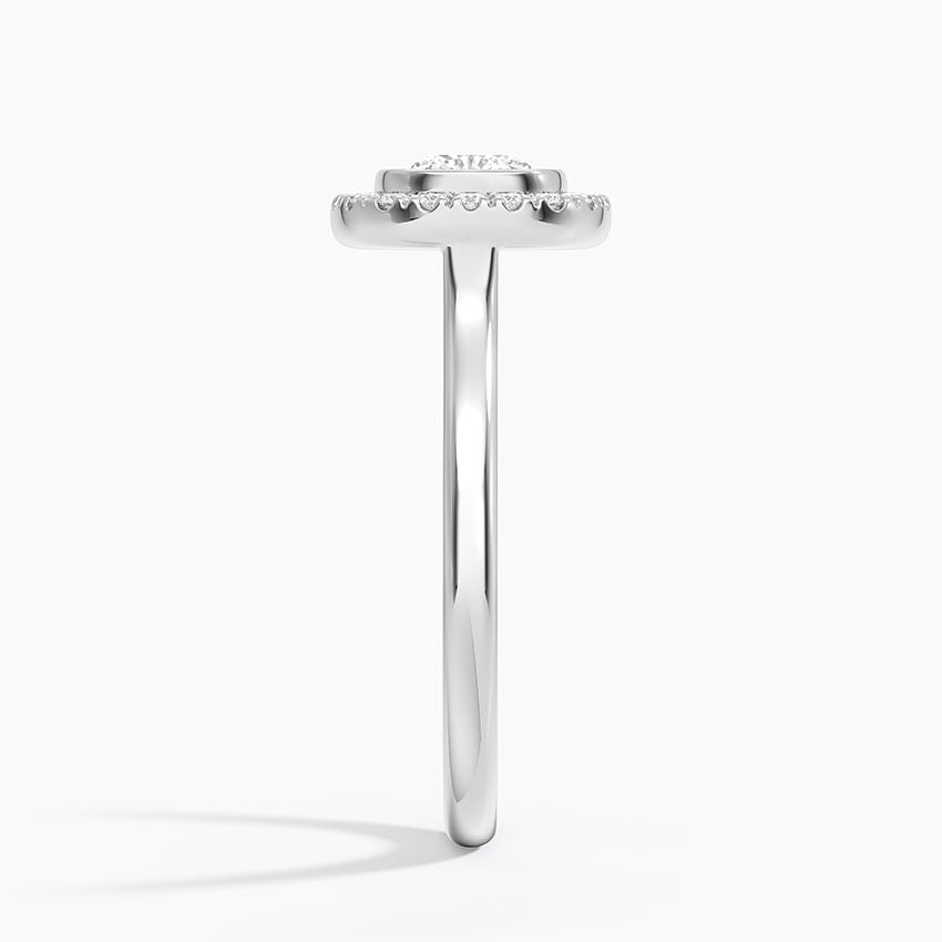 Bezel Halo Diamond Ring (1/4 ct. tw.) Platinum Cushion Engagement Ring