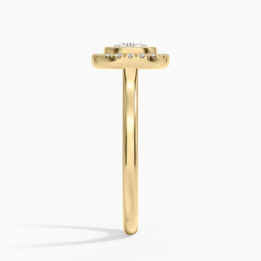 Bezel Halo Diamond Ring (1/4 ct. tw.) Yellow Gold 18k Cushion Engagement Ring