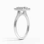 Bezel Halo Diamond Ring (1/4 ct. tw.) Platinum Emerald Engagement Ring
