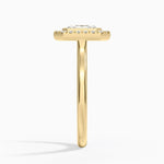 Bezel Halo Diamond Ring (1/4 ct. tw.) Yellow Gold 18k Radiant Engagement Ring