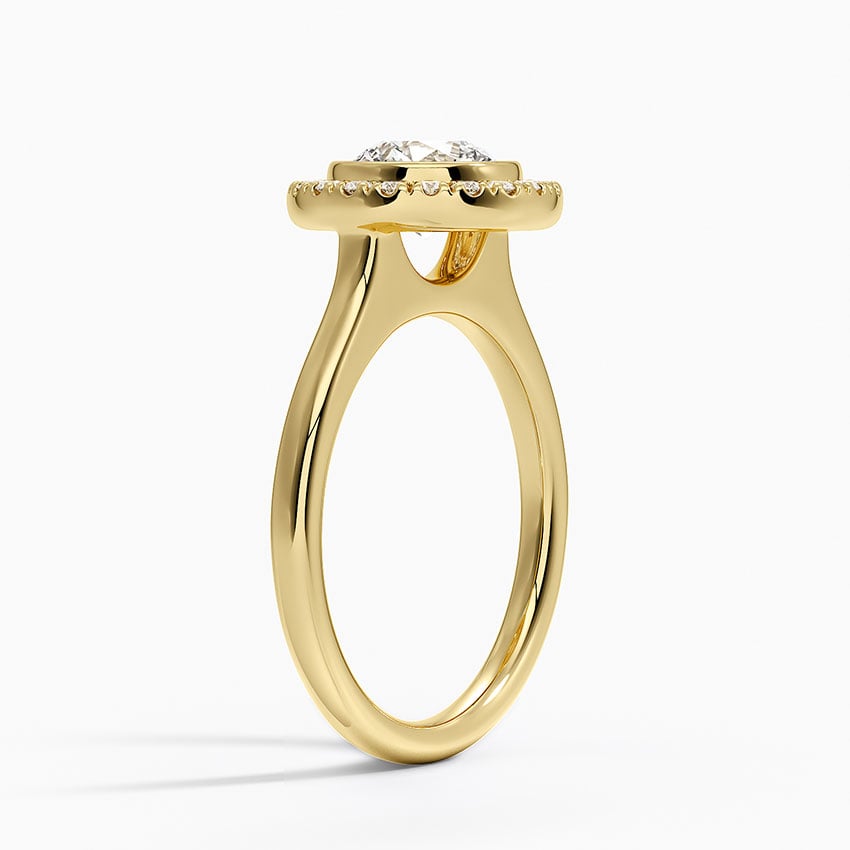 Bezel Halo Diamond Ring (1/4 ct. tw.) Yellow Gold 18k Round Engagement Ring
