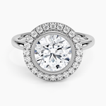 Bezel Halo Diamond Ring (1/4 ct. tw.) Platinum Round Engagement Ring