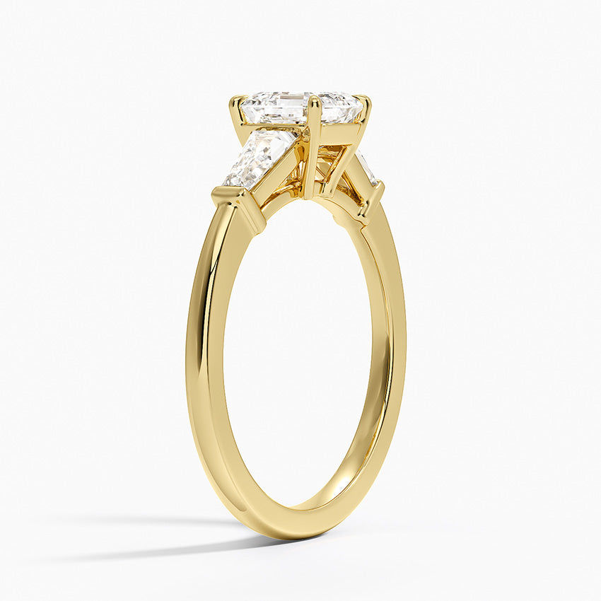 Symphony Tapered Baguette Three Stone Diamond Ring (1/2 ct. tw.) Yellow Gold 18k Asscher Engagement Ring