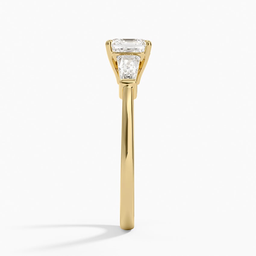 Symphony Tapered Baguette Three Stone Diamond Ring (1/2 ct. tw.) Yellow Gold 18k Asscher Engagement Ring