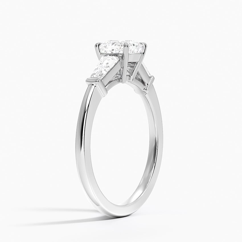 Symphony Tapered Baguette Three Stone Diamond Ring (1/2 ct. tw.) Platinum Cushion Engagement Ring