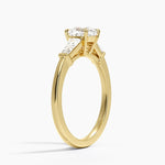 Symphony Tapered Baguette Three Stone Diamond Ring (1/2 ct. tw.) Yellow Gold 18k Cushion Engagement Ring