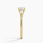 Symphony Tapered Baguette Three Stone Diamond Ring (1/2 ct. tw.) Yellow Gold 18k Cushion Engagement Ring