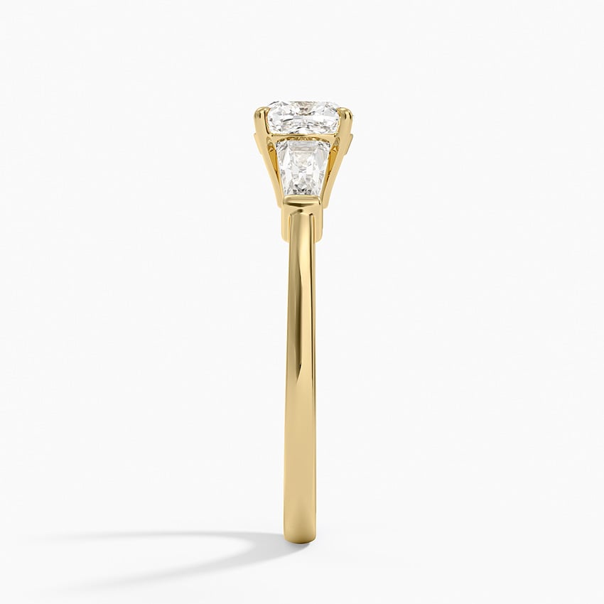 Symphony Tapered Baguette Three Stone Diamond Ring (1/2 ct. tw.) Yellow Gold 18k Cushion Engagement Ring