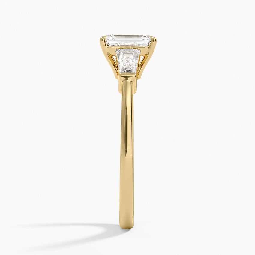 Symphony Tapered Baguette Three Stone Diamond Ring (1/2 ct. tw.) Yellow Gold 18k Emerald Engagement Ring