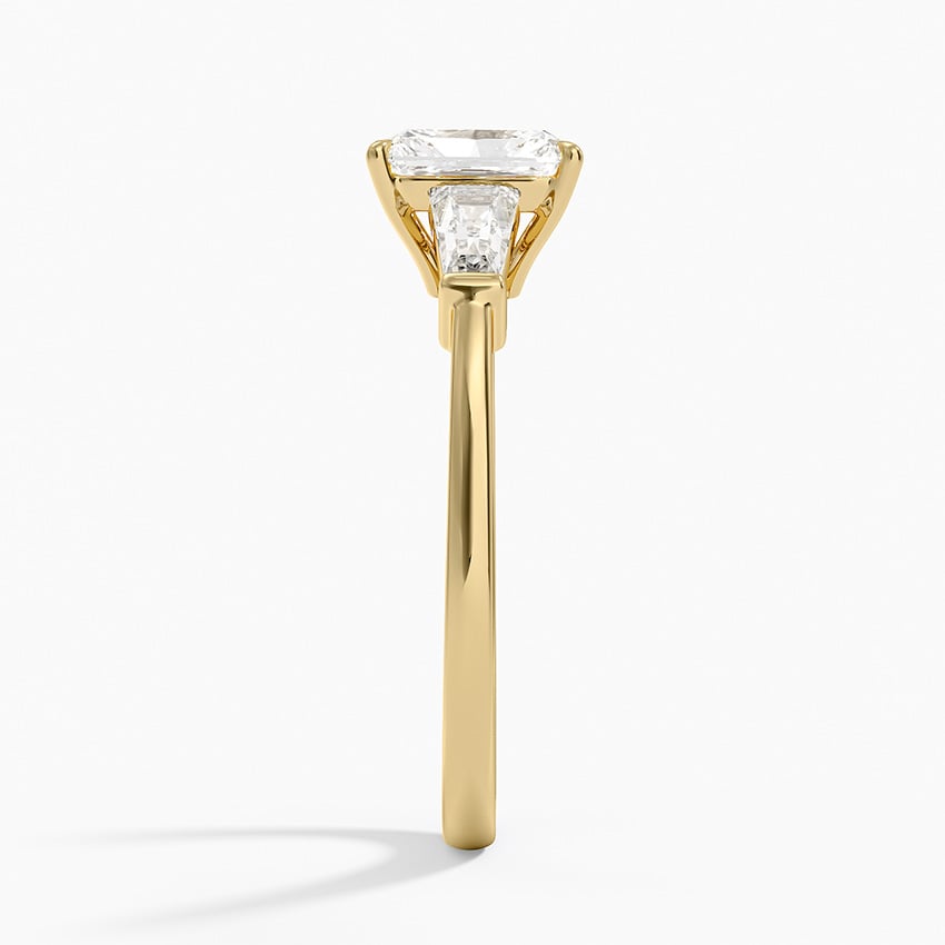 Symphony Tapered Baguette Three Stone Diamond Ring (1/2 ct. tw.) Yellow Gold 18k Radiant Engagement Ring