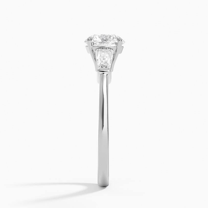 Symphony Tapered Baguette Three Stone Diamond Ring (1/2 ct. tw.) Platinum Round Engagement Ring