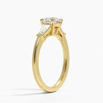 Symphony Tapered Baguette Three Stone Diamond Ring (1/2 ct. tw.) Yellow Gold 18k Round Engagement Ring