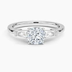 Symphony Tapered Baguette Three Stone Diamond Ring (1/2 ct. tw.) Platinum Cushion Engagement Ring