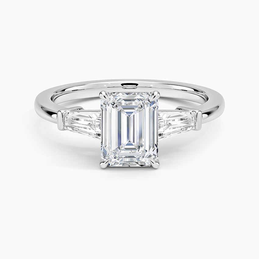 Symphony Tapered Baguette Three Stone Diamond Ring (1/2 ct. tw.) Platinum Emerald Engagement Ring
