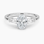 Symphony Tapered Baguette Three Stone Diamond Ring (1/2 ct. tw.) Platinum Oval Engagement Ring