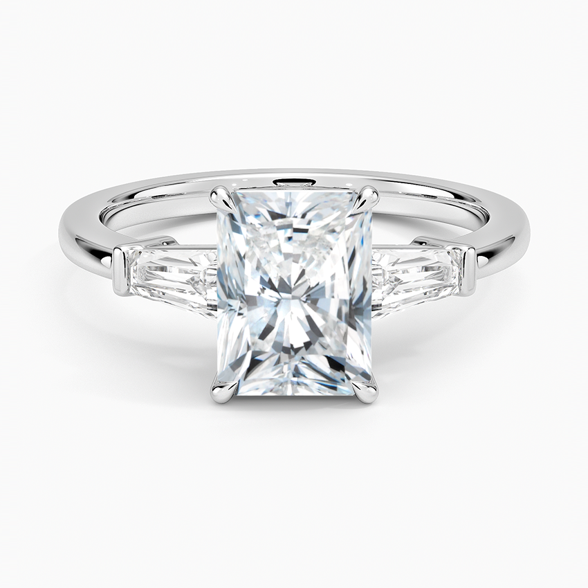 Symphony Tapered Baguette Three Stone Diamond Ring (1/2 ct. tw.) Platinum Radiant Engagement Ring