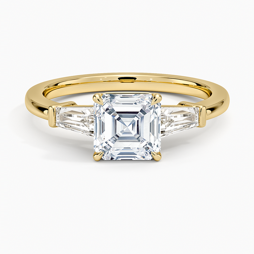 Symphony Tapered Baguette Three Stone Diamond Ring (1/2 ct. tw.) Yellow Gold 18k Asscher Engagement Ring