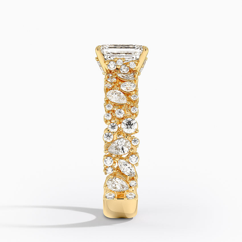 Glacé Diamond Ring (3/4 ct. tw.) Yellow Gold 18k Emerald Engagement Ring