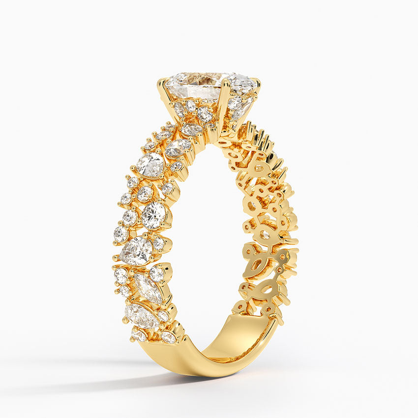 Glacé Diamond Ring (3/4 ct. tw.) Yellow Gold 18k Oval Engagement Ring