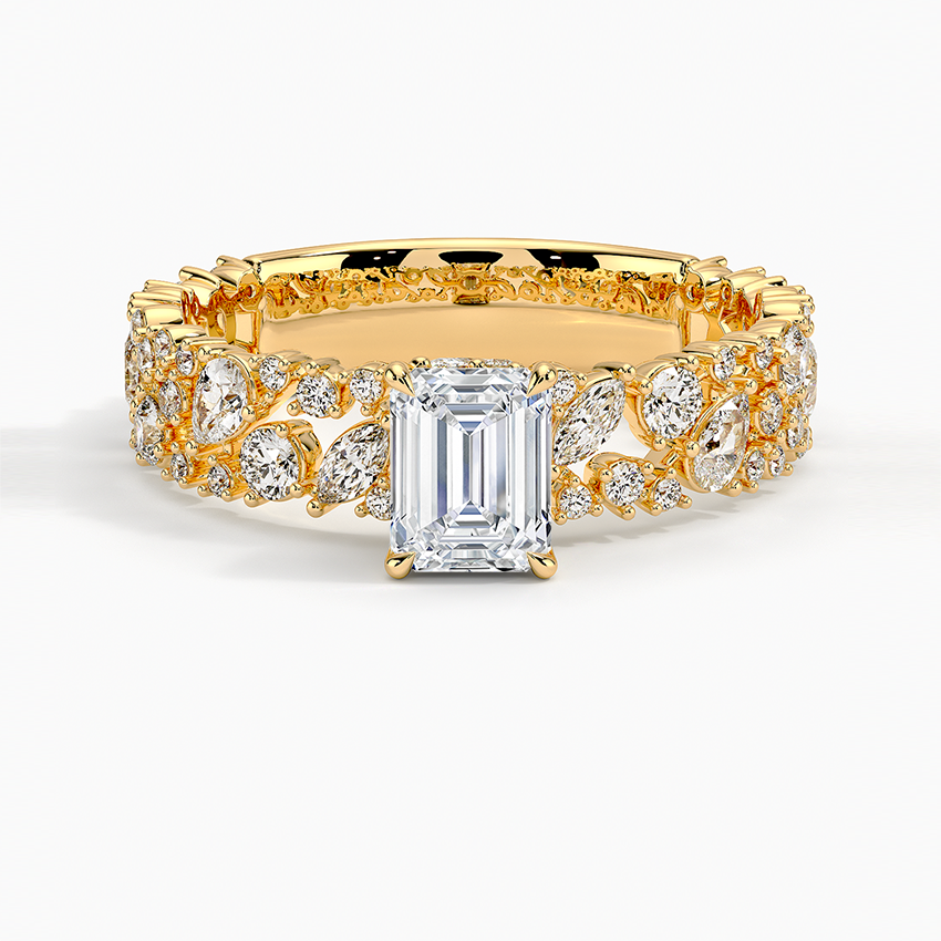 Glacé Diamond Ring (3/4 ct. tw.) Yellow Gold 18k Emerald Engagement Ring