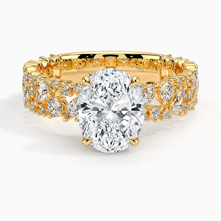Glacé Diamond Ring (3/4 ct. tw.) Yellow Gold 18k Oval Engagement Ring