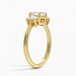 Oval-Cut Three Stone Diamond Ring (1/2 ct. tw.) Yellow Gold 18k Asscher Engagement Ring