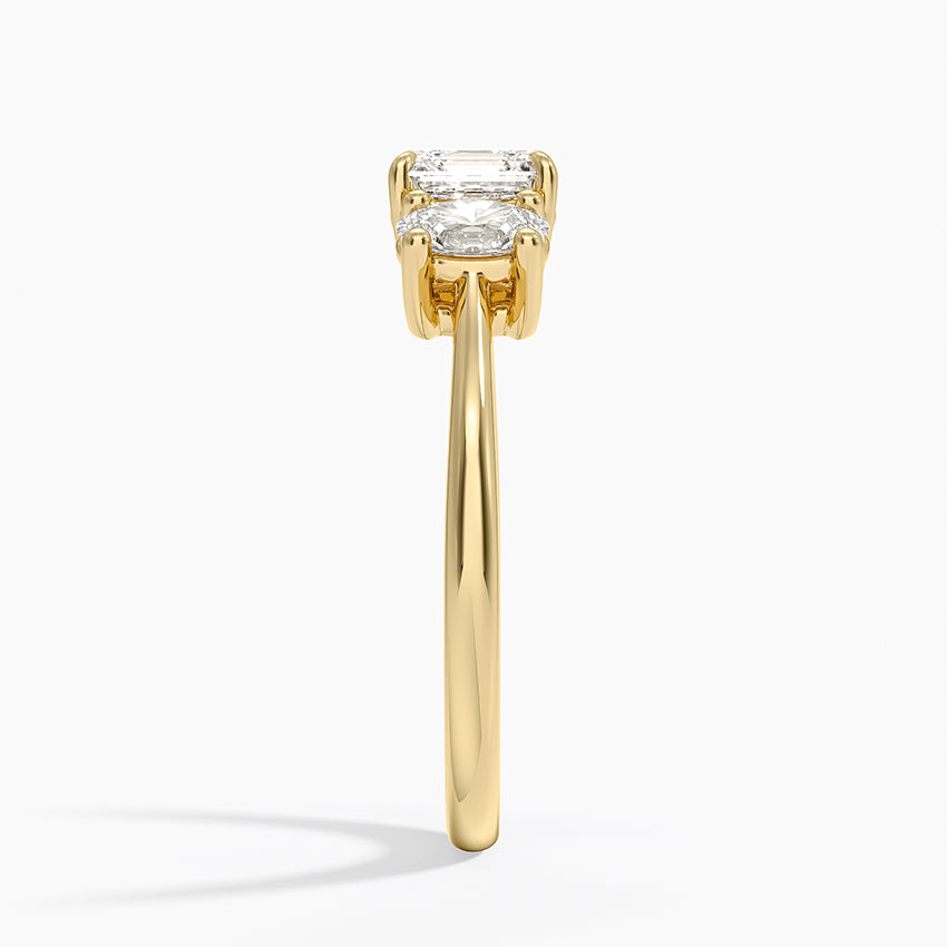 Oval-Cut Three Stone Diamond Ring (1/2 ct. tw.) Yellow Gold 18k Asscher Engagement Ring