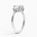 Oval-Cut Three Stone Diamond Ring (1/2 ct. tw.) Platinum Emerald Engagement Ring