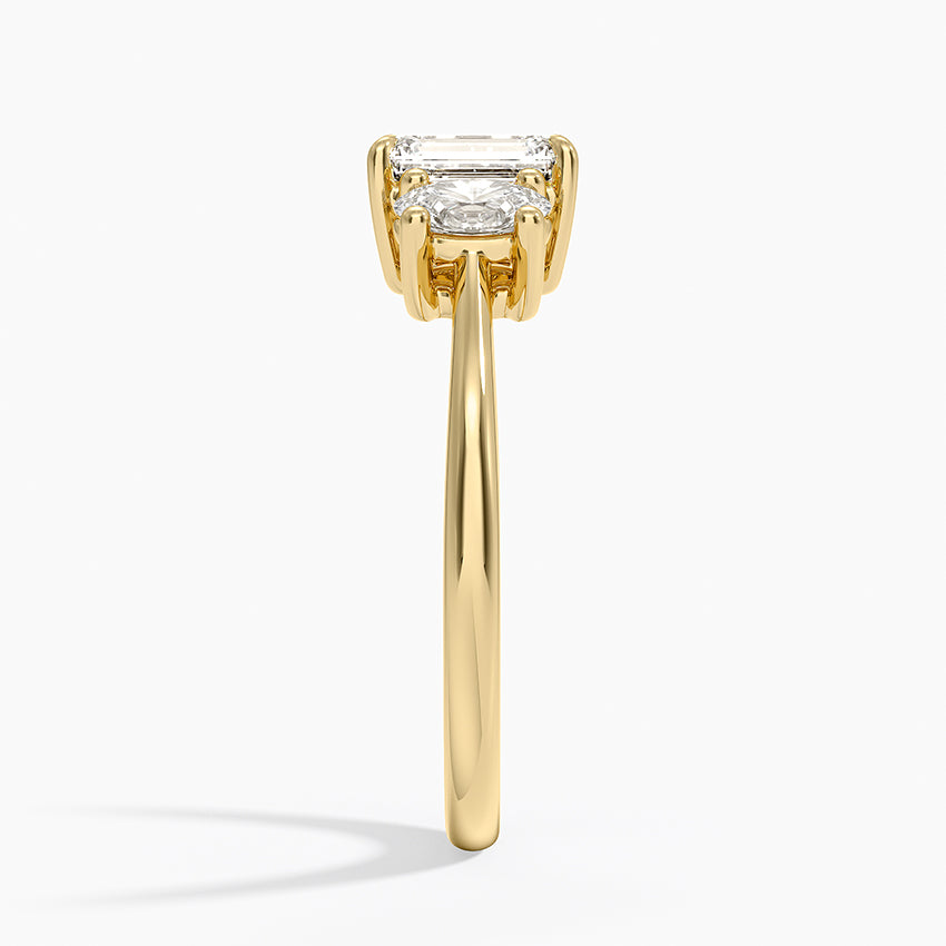 Oval-Cut Three Stone Diamond Ring (1/2 ct. tw.) Yellow Gold 18k Emerald Engagement Ring