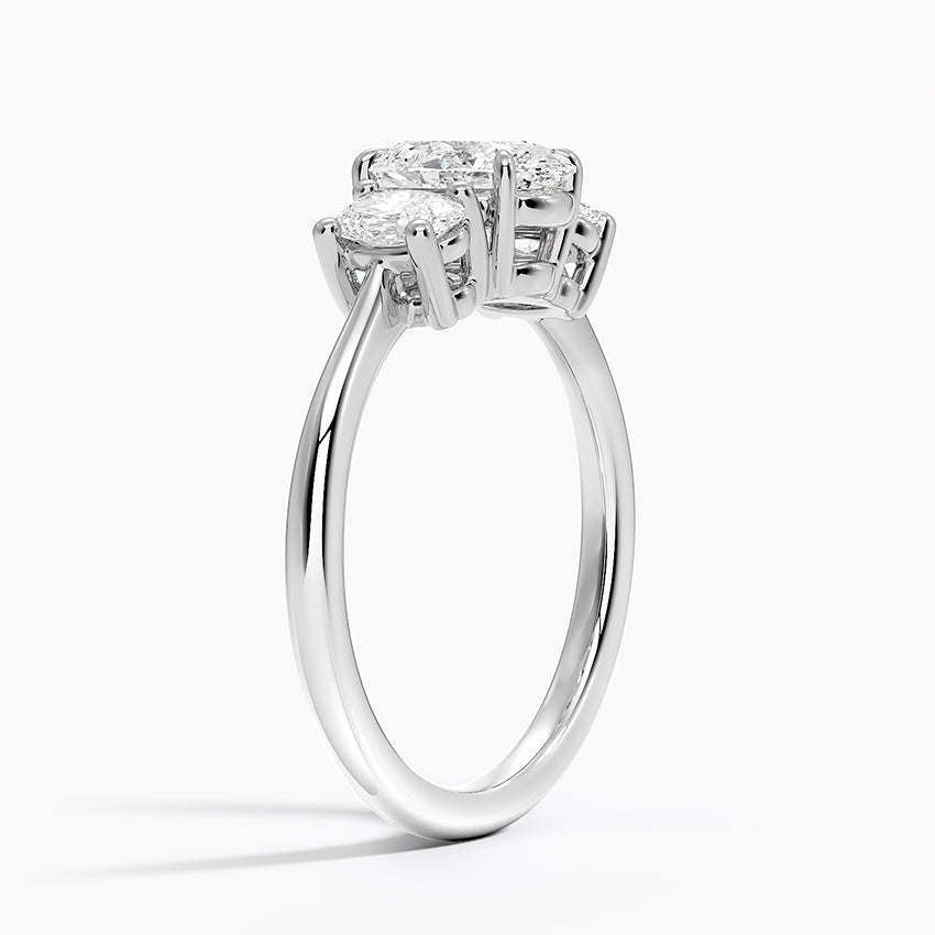 Oval-Cut Three Stone Diamond Ring (1/2 ct. tw.) Platinum Oval Engagement Ring