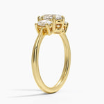 Oval-Cut Three Stone Diamond Ring (1/2 ct. tw.) Yellow Gold 18k Pear Engagement Ring