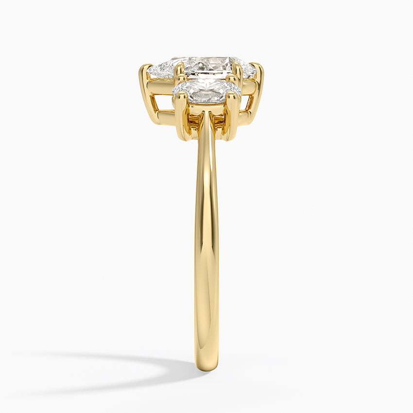 Oval-Cut Three Stone Diamond Ring (1/2 ct. tw.) Yellow Gold 18k Pear Engagement Ring