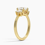 Oval-Cut Three Stone Diamond Ring (1/2 ct. tw.) Yellow Gold 18k Princess Engagement Ring