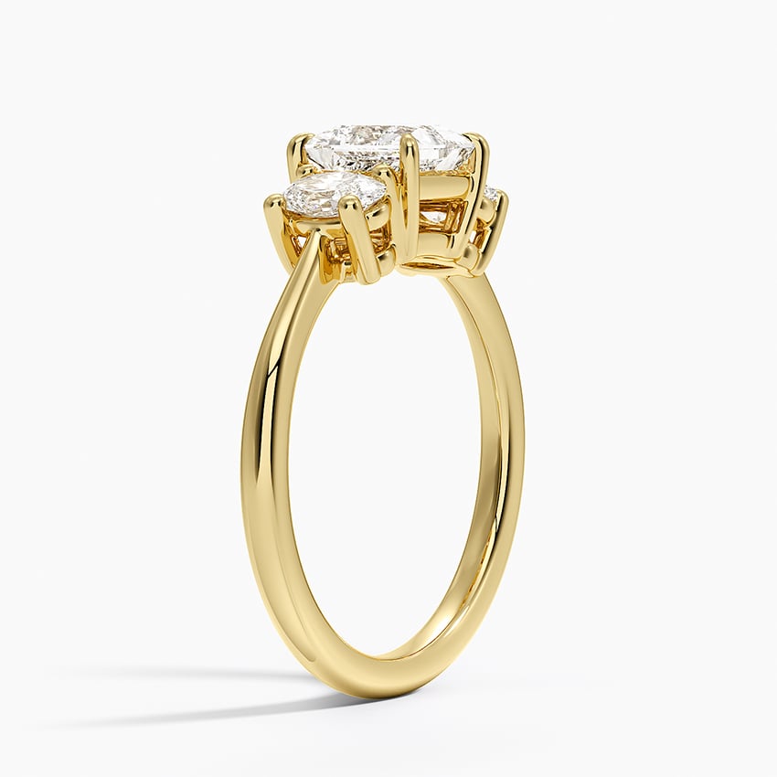 Oval-Cut Three Stone Diamond Ring (1/2 ct. tw.) Yellow Gold 18k Princess Engagement Ring