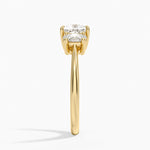 Oval-Cut Three Stone Diamond Ring (1/2 ct. tw.) Yellow Gold 18k Princess Engagement Ring