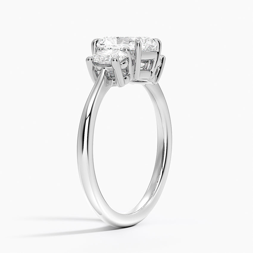 Oval-Cut Three Stone Diamond Ring (1/2 ct. tw.) Platinum Radiant Engagement Ring