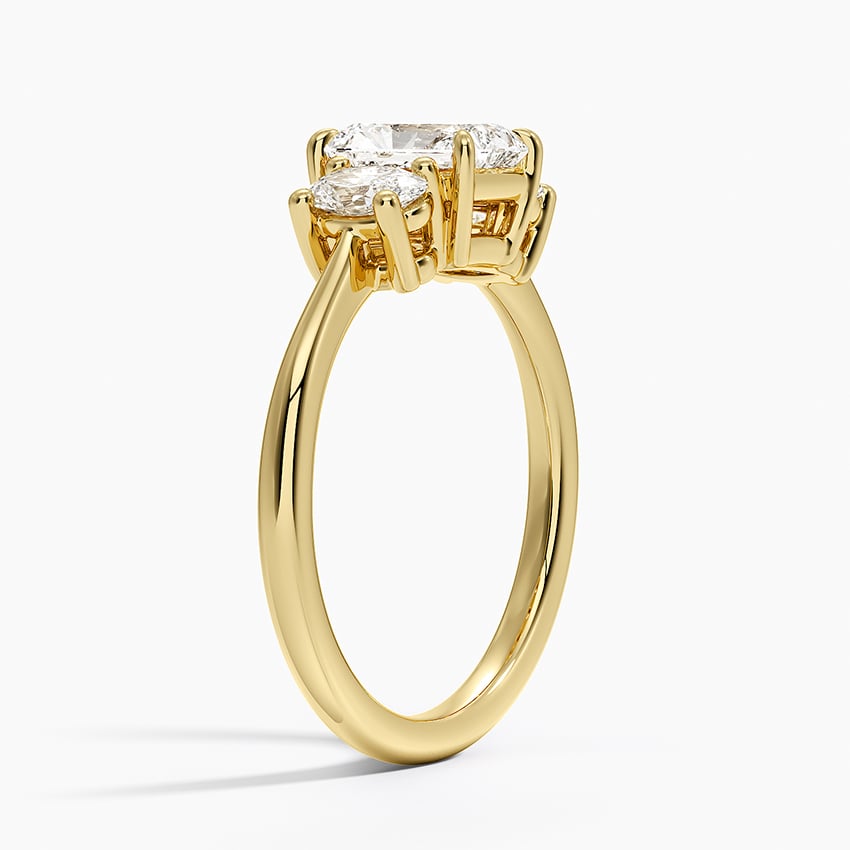 Oval-Cut Three Stone Diamond Ring (1/2 ct. tw.) Yellow Gold 18k Radiant Engagement Ring